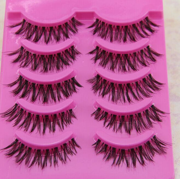 Sale! 5 Pair Handmade Messy Natural Cross False Eyelashes Perfect Eye Lashes